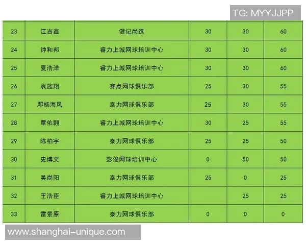 上海网球队以96分稳居挑战赛积分榜首位展现强劲实力